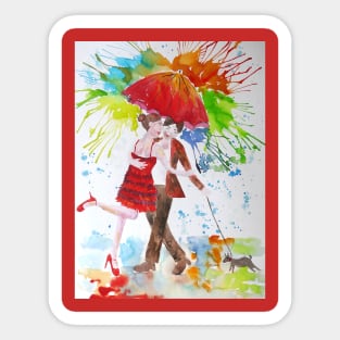 Love Under that Big Red Umbrella Sticker